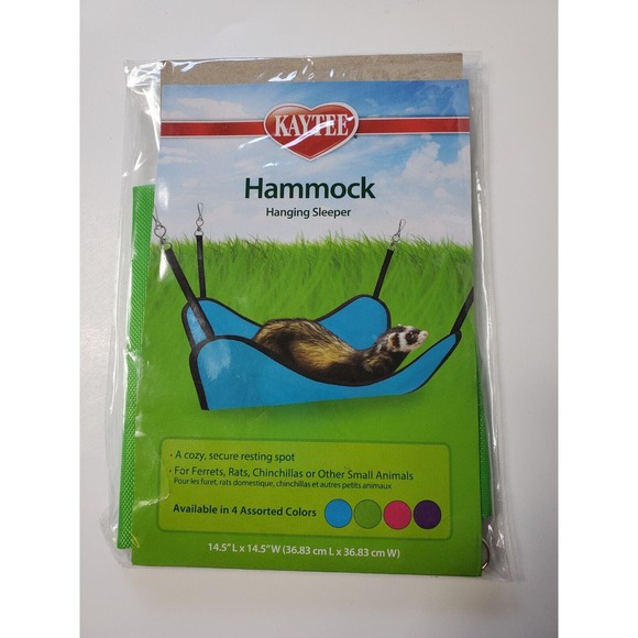 Kaytee Hammock Hanging Sleeper for Small Pets Ferrets Rats Chinchillas, Green - Picture 1 of 4